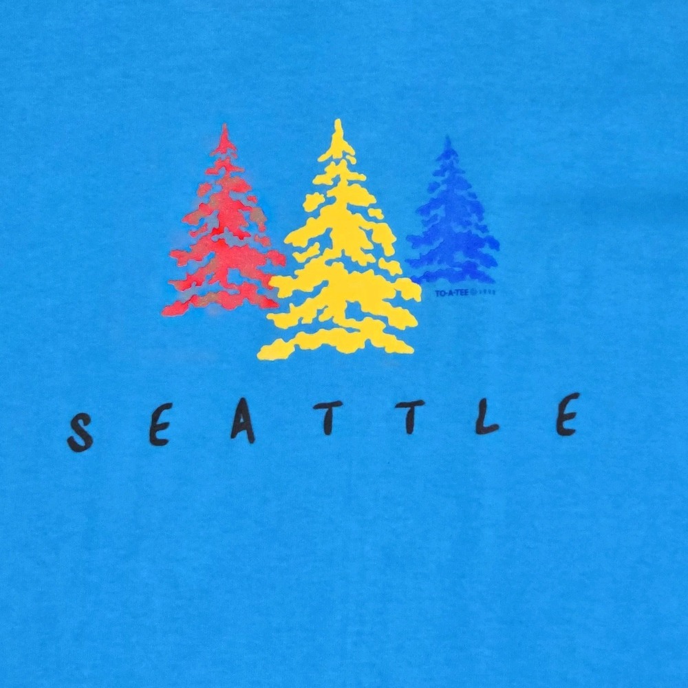 Vintage 1990s Seattle T-Shirt Fruit Of The Loom USA Single Stitch L - Picture 3 of 8